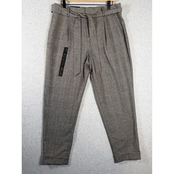 Banana Republic Pants - NWT Banana Republic Pleated Tapered Cuffed Pants Charcoal Glen Plaid Y2K Preppy